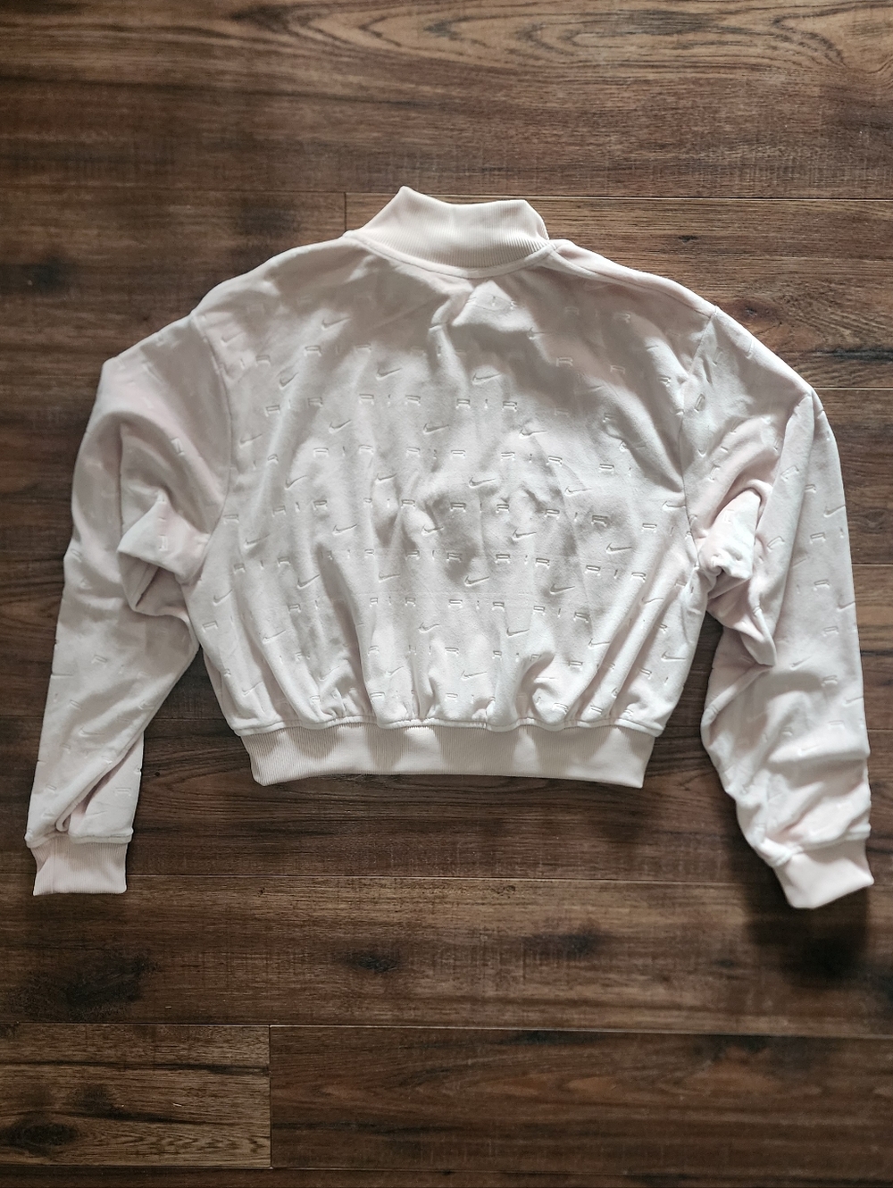 NWT Nike Air Women's Pink Full Zip Velour Activewear Cropped Track Jacket Medium - Picture 7 of 7